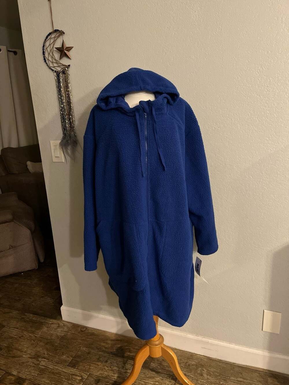 MUK LUKS Blue Cloud Sherpa Hooded Zip-Up Jacket Robe Size 5X